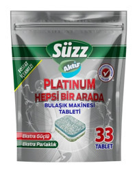Süzz Aktif Platinum Hepsi Bir Arada Tablet Bulaşık Makinesi Deterjanı 33 Adet