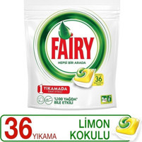 Fairy Hepsi Bir Arada Limon Kapsül Bulaşık Makinesi Deterjanı 36 Adet