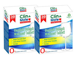 Clinmate Ekolojik Tablet Bulaşık Makinesi Deterjanı 2x60 Adet