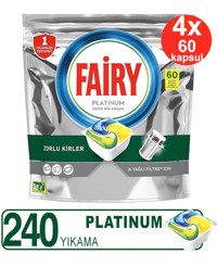 Fairy Platinum Yağlı Filtre İçin Limon Tablet Bulaşık Makinesi Deterjanı 4x60 Adet
