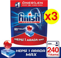 Finish Hepsi Bir Arada Tablet Bulaşık Makinesi Deterjanı 3x80 Adet
