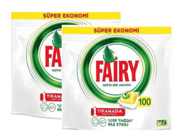 Fairy Hepsi Bir Arada Limon Tablet Bulaşık Makinesi Deterjanı 2x100 Adet