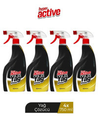 Hyper Active Yağ Çözücü Sprey Mutfak Ve Banyo Temizleyici 4x750 ml