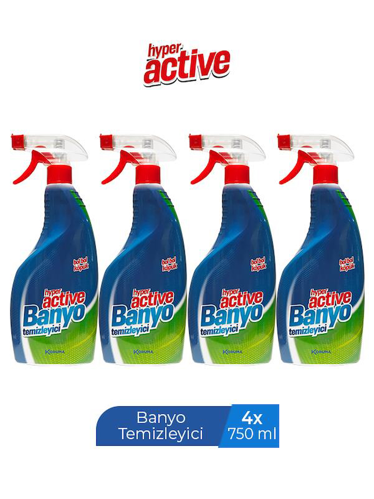 Hyper Active Sprey Mutfak Ve Banyo Temizleyici 4x750 ml