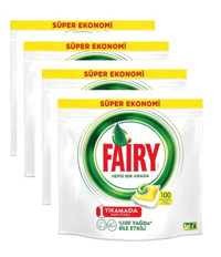 Fairy Hepsi Bir Arada Limon Tablet Bulaşık Makinesi Deterjanı 4x100 Adet