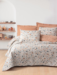 Cotton Box Minimal Pamuklu 4 Mevsim 220x230 cm Çarşaflı Lastikli Desenli Çift Kişilik Nevresim Takımı Çok Renkli