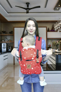 Vivolibaby Noktalı 20 kg Kapasiteli Oturaklı Her Yöne Yenidoğan Kanguru Kırmızı