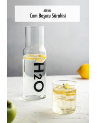 Ews Siyah Desenli Cam Başucu Sürahi 600 ml