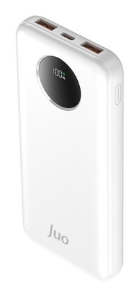 Juo MT03277 10000 mAh Hızlı Şarj Dijital Göstergeli USB Çoklu Bağlantı Powerbank Beyaz