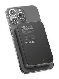 Momax Q.Mag X2 20000 mAh Hızlı Şarj Mıknatıslı USB Kablosuz Powerbank Siyah