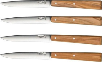 Opinel OP-001515 Ahşap Saplı Paslanmaz Çelik 4 Parça Bıçak Seti