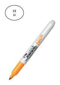 Sharpie Markör Permanent 12'li Neon Turuncu Fosforlu Kalem