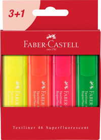 Faber-Castell Textliner 46 Superfluorescent 4'lü Pastel Çok Renkli Fosforlu Kalem Seti