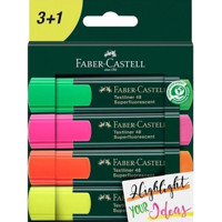 Faber-Castell Textliner 48 4'lü Neon Çok Renkli Fosforlu Kalem Seti
