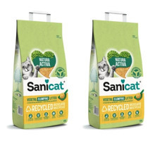 Sanicat Vegetal Topaklanan İnce Taneli Bitkisel Kedi Kumu 2x10 lt