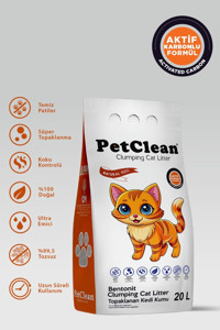 Pet Clean Kokusuz Topaklanan İnce Taneli Bentonit Kedi Kumu 20 lt