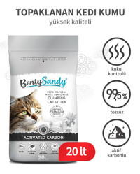 Benty Sandy Topaklanan İnce Taneli Bentonit Kedi Kumu 20 lt