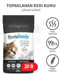 Benty Sandy Kokusuz Topaklanan İnce Taneli Bentonit Kedi Kumu 20 lt