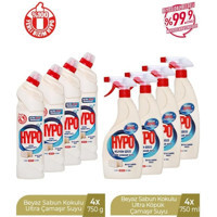 Hyper Hypo Ultra Beyaz Sabun Banyo - Mutfak İçin Jel-Köpük Çamaşır Suyu 8x750 ml
