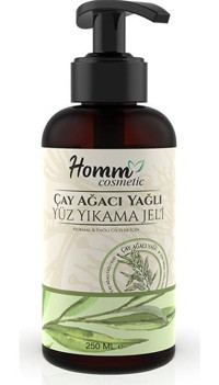 Homm Bitkisel Çay Ağacı C Vitaminli Alkolsüz Kuru Ciltler Yağ Bazlı Yüz Yıkama Jeli 250 ml