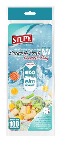 Stepy Orta Kilitli Buzdolabı Poşeti 100'lü