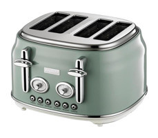 Berghoff Gem 4 Dilim Kırıntı Tepsili 1750 W Yeşil Retro Ekmek Kızartma Makinesi