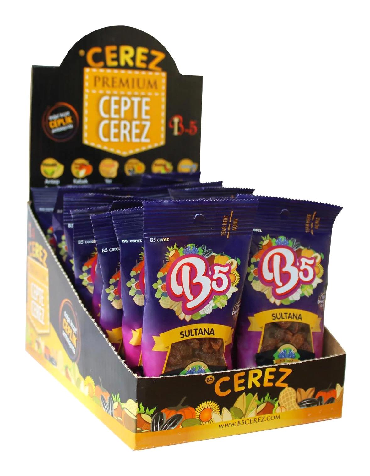B5 Çerez Şekersiz Üzüm 16x40 gr