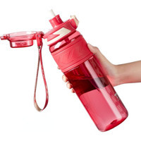 Vagonlife Pipetli Pembe Plastik Spor Yetişkin Matara 1 lt