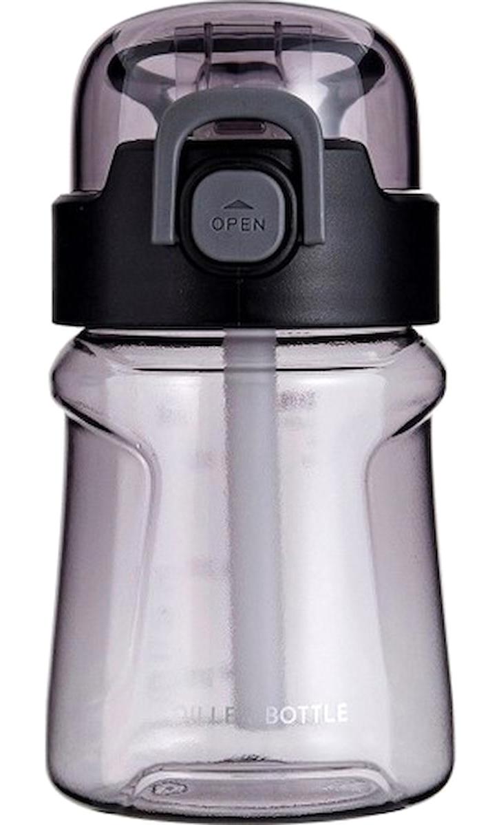 Vagonlife DB003 Pipetli Siyah Tritan Spor Yetişkin Matara 400 ml