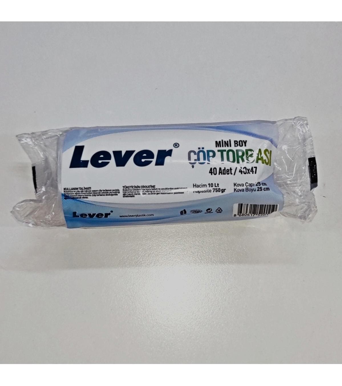 Lever Şeffaf Mini Boy 40x47 cm Çöp Poşeti 200 adet Beyaz