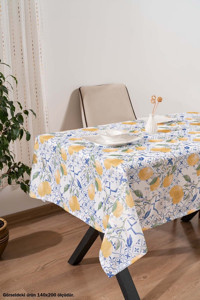 Rivaistanbul Çini Limon Polyester 140x200 cm Dikdörtgen Masa Örtüsü Çok Renkli