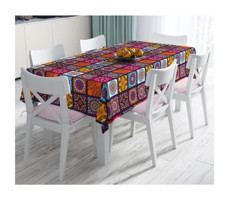 Realhomes Etnik Polyester 140x220 cm Dertsiz Dikdörtgen Masa Örtüsü Çok Renkli