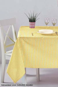 Rivaistanbul Polyester 120x160 cm Dertsiz Dikdörtgen Masa Örtüsü Sarı