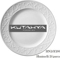Kütahya Porselen Hanımeli HN24Y200 24 Parça 6 Kişilik Porselen Yuvarlak Yemek Takımı