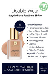 Estée Lauder Double Wear Stay In Place 4C1 Outdoor Beige Su Bazlı Güneş Koruyuculu Serum Fondöten 30 ml