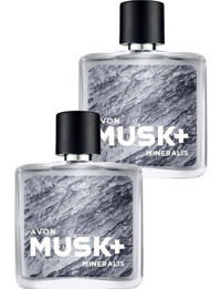 Avon Musk+ Mineralis EDT İncir Yaprağı-Kum Taşı Yosunu Erkek Parfüm 2 x 75 ml