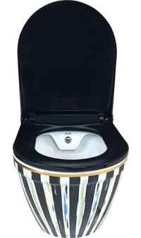 Pure WH-795 52 cm Seramik Kanallı Arkadan Çıkışlı Asma Klozet Siyah
