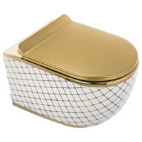 Pure WH-783 53 cm Seramik Kanallı Arkadan Çıkışlı Asma Klozet Beyaz Gold