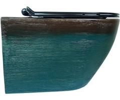 Turkuaz Amazonite 52 cm Seramik Kanallı Arkadan Çıkışlı Asma Klozet Antrasit