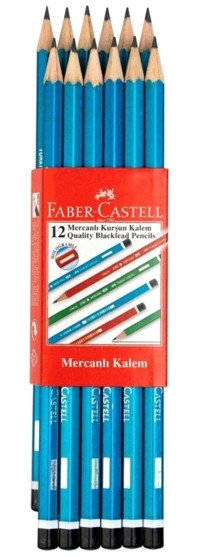 Faber-Castell 12'li Mercanlı Köşeli Siyah 2B Kurşun Kalem Seti