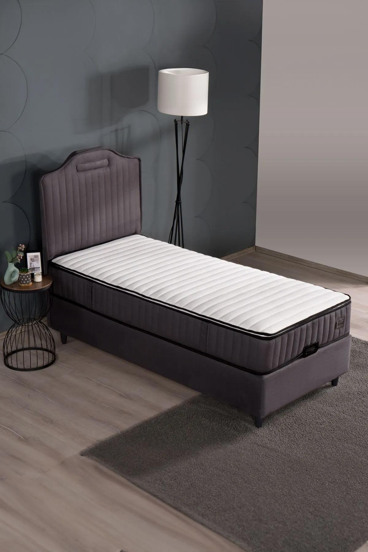 Royal Lux 120x200 cm Başlıklı Tek Kişilik Baza Seti Antrasit