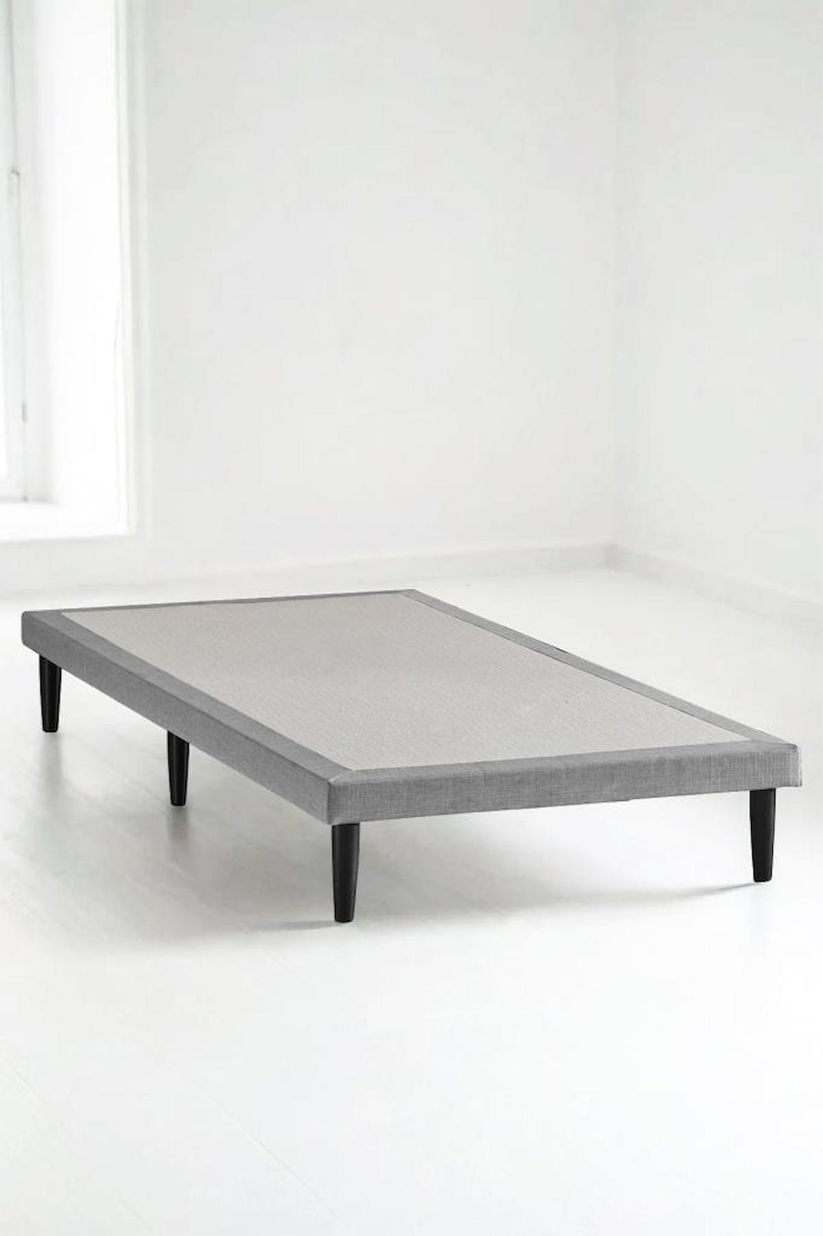 Niron Slim 90x200 cm Tek Kişilik Baza Seti Gri