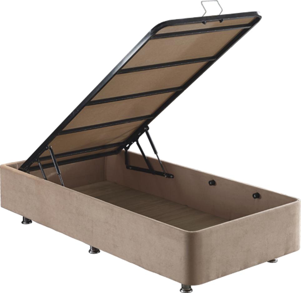 Niron Ela 80x180 cm Sandıklı Tek Kişilik Baza Seti Kahverengi