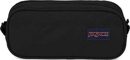 Jansport Ek0A5Bbvn551 Siyah Düz Bez Bölmeli Çift Gözlü Logolu Dikdörtgen Cüzdan Kalemlik