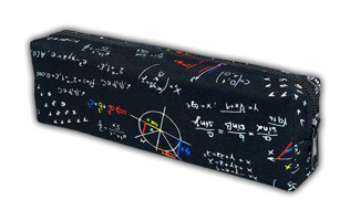 Skaer Apex Siyah Baskılı Kumaş Tek Gözlü Geometrik Dikdörtgen Cüzdan Kalemlik