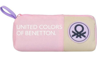 United Colors Of Benetton Çok Renkli Düz Bez Tek Gözlü Logolu Üçgen Cüzdan Kalemlik