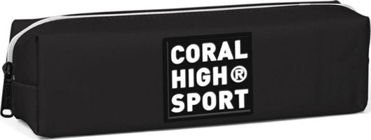 Coral High Siyah Düz Bez Tek Gözlü Yazılı Dikdörtgen Cüzdan Kalemlik