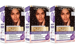 L'oréal Paris Excellence Ekstra Küllü Koyu Kahve 3.11 Krem Saç Boyası 3x48 ml