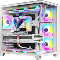 Dragos Ocean Curved Pro RGB Mesh 7 Fanlı Beyaz Dikey Kullanım Mid Tower Oyuncu Bilgisayar Kasası