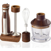 Karaca Woody 1101 700 ml Plastik Hazneli Turbolu 4'lü Blender Seti Kahverengi